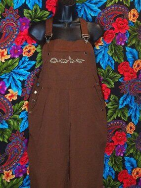 WOMENS ROMWE DINOSAUR OVERALLS BAGGY LOOSE TROUSER WOMENS SIZE MEDIUM (M)